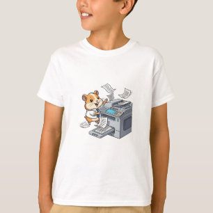 Camiseta Caos de hámster de oficina impresora niños