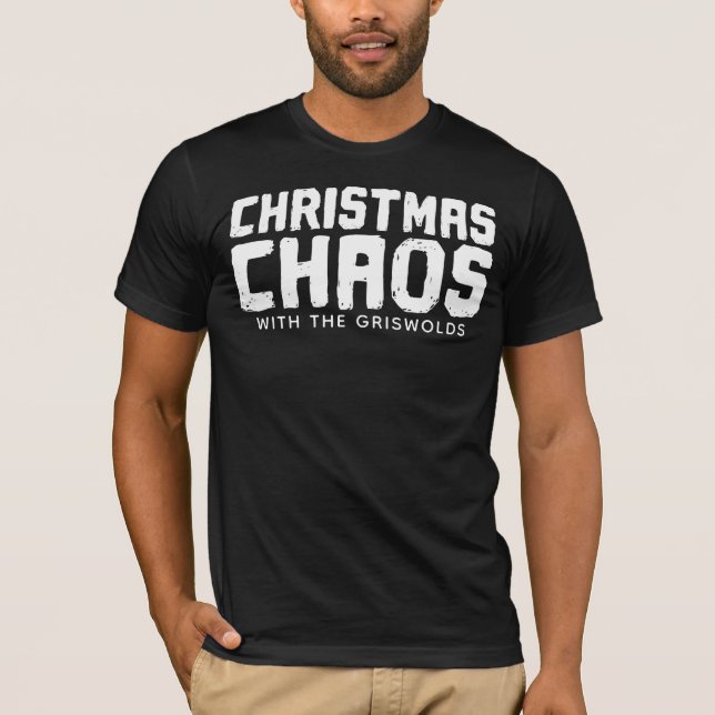 Camiseta Caos de Navidad con la divertida [Inserte su nombr (Anverso)