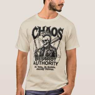 Camiseta Caos Destruye la Autoridad – Cráneo de Anarquía Pu