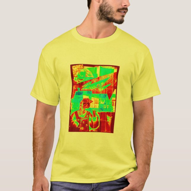Camiseta ¡Caos en rojo y verde! (Anverso)