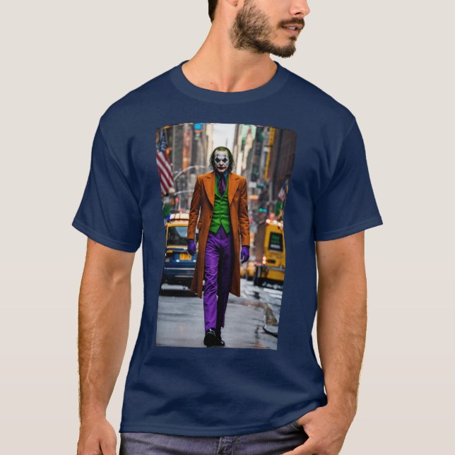Camiseta Caos urbano El bromista en las calles de Nueva Yor (Anverso)