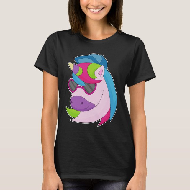 Camiseta Cap de gafas de sol de unicornio (Anverso)