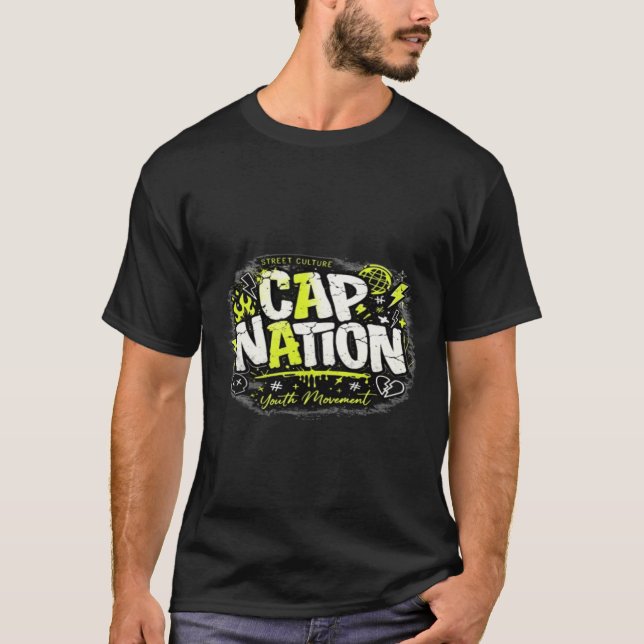 Camiseta Cap Nation Streetwear T-Shirt Graffiti  (Anverso)