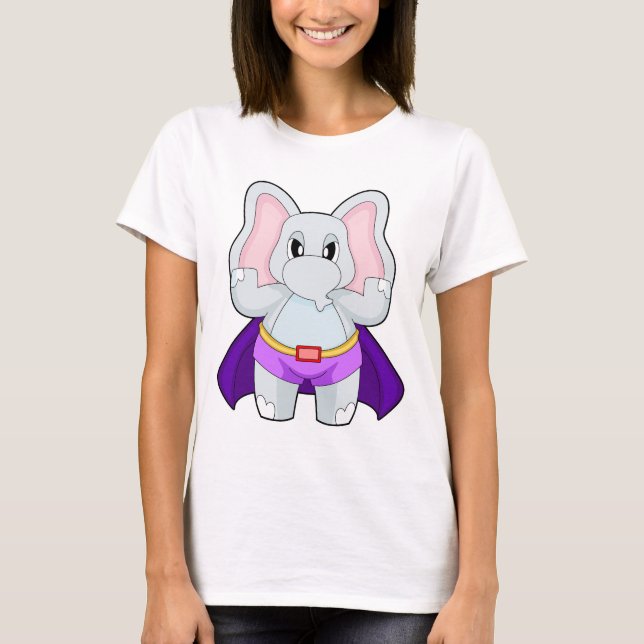 Camiseta Capa de superhéroe de elefante (Anverso)