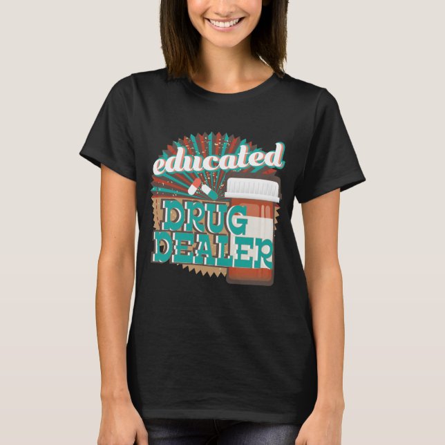 Camiseta Capa divertida del blanco del estudiante de PharmD (Anverso)