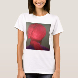 Camiseta Capa roja de la púrpura del turbante