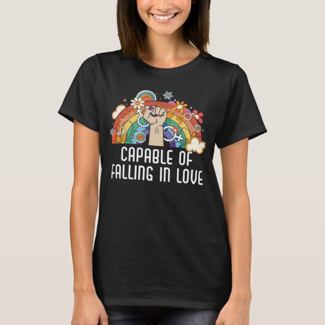 Camiseta Capable Of Falling In Love Bisexual Pride Bisexual (Anverso)