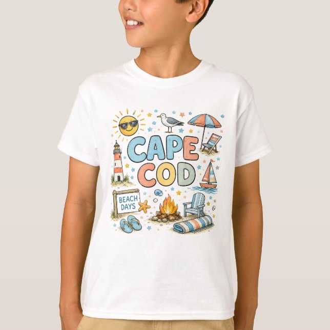 Camiseta Cape Cod Kids Preppy Doodle Tee  (Anverso)