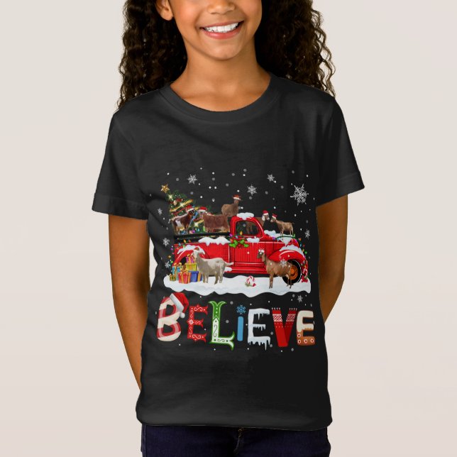 Camiseta Caperucita camionero rojo árbol de Navidad cree Sa (Anverso)