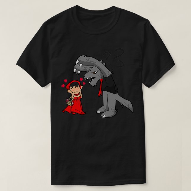 Camiseta Caperucita roja y el lobo (Diseño del anverso)