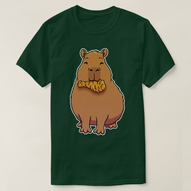 Camiseta Capibara comiendo pollo frito (Diseño del anverso)