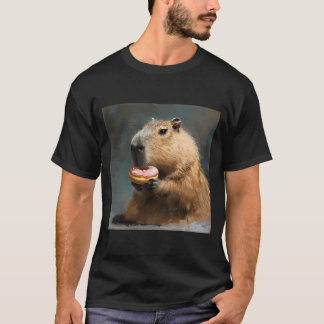 Camiseta Capibara Con Donut Rosa