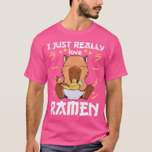 Camiseta Capibara Con Fideos Ramen Kawaii Capybara