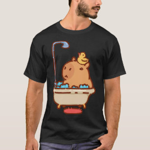 Camiseta Capibara Con Un Baño Con Un Pato De Rubber Muy Cor