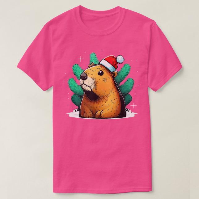 Camiseta Capibara Cute y graciosos Navidades de Capibara (Diseño del anverso)