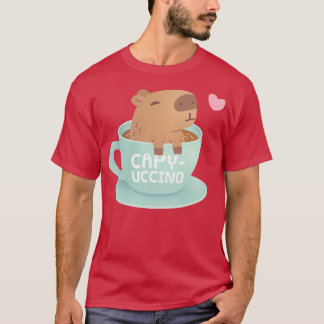 Camiseta Capibara Cuto En Copa Capyucino Humor Pun