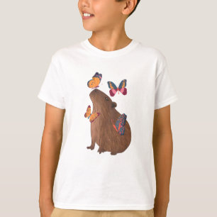 Camiseta Capibara Divertida con Mariposa – Lindo Animal Roe