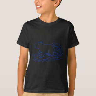 Camiseta Capibara divertido surfeando grandes olas vibracio