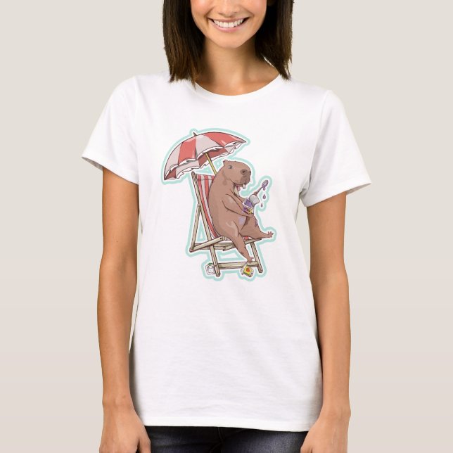 Camiseta Capibara Eating Yogurt (Anverso)