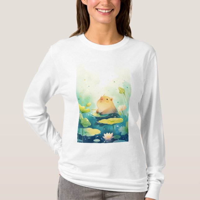 Camiseta Capibara Flotando en Felicidad (Anverso)