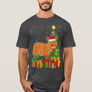 Camiseta Capibara Iluminación de árbol de navidad Santa Hat