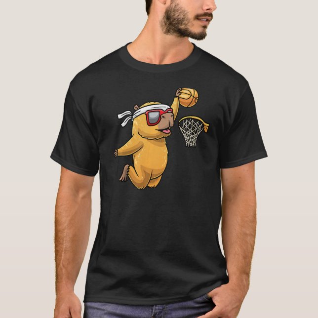 Camiseta Capibara Jugando al Basketball Deportes niños roed (Anverso)