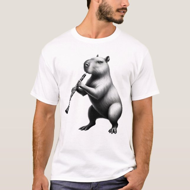 Camiseta Capibara Jugando Oboe Oboist Oboe (Anverso)