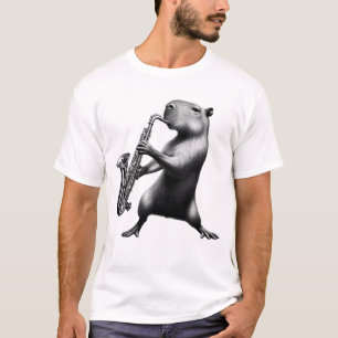 Camiseta Capibara jugando saxofonista saxofonista saxofonis