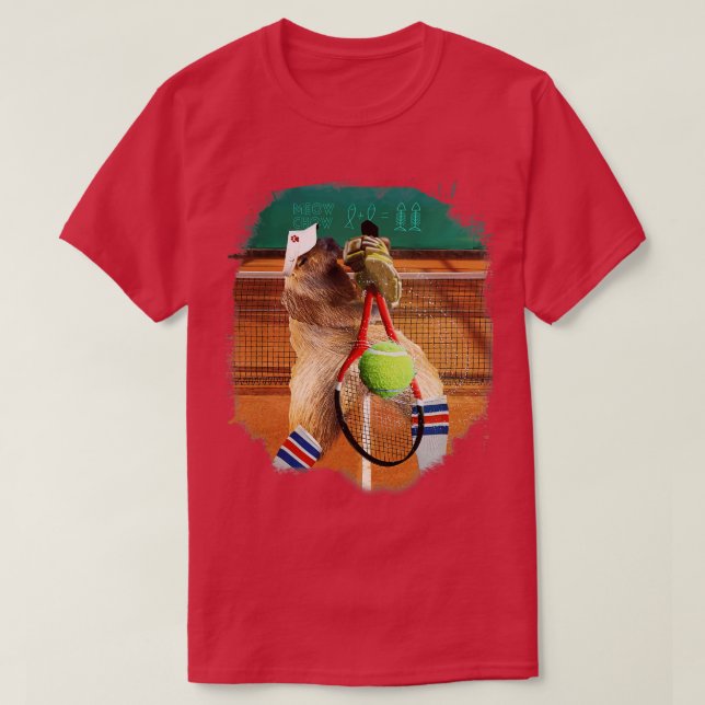 Camiseta Capibara Jugando Tenis 1 (Diseño del anverso)