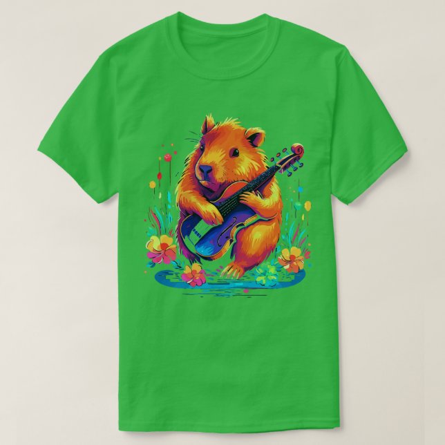 Camiseta Capibara Jugando Violin (Diseño del anverso)