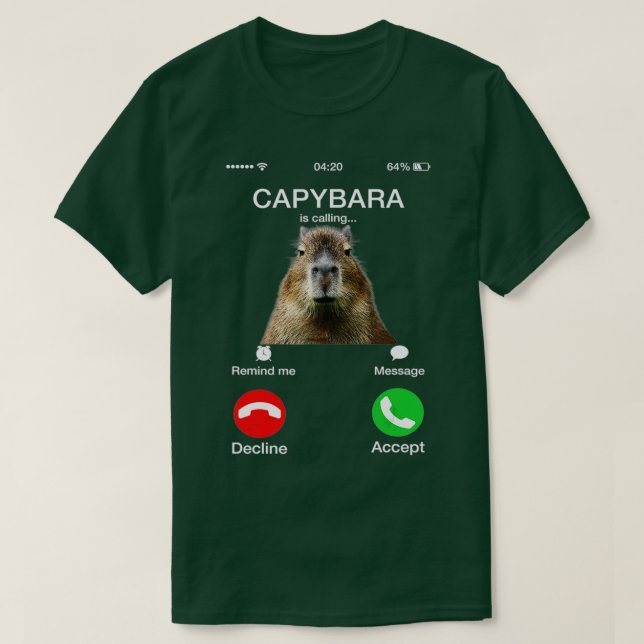 Camiseta Capibara llama a curioso amante de los animales de (Diseño del anverso)