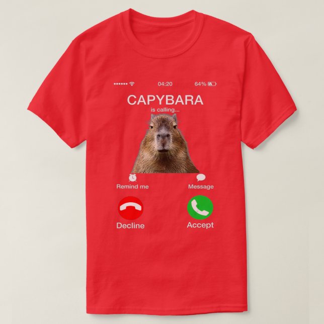 Camiseta Capibara llama a curioso amante de los animales de (Diseño del anverso)