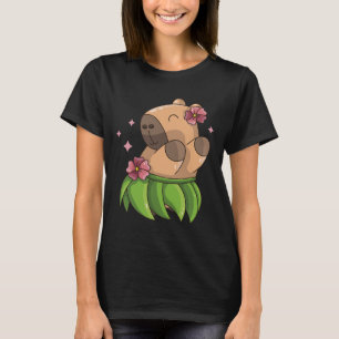 Camiseta Capibara Luau Dancing Hawaii Chica de ropa de vaca