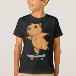 Camiseta Capibara Patinador Divertido Patineta Bailarina de