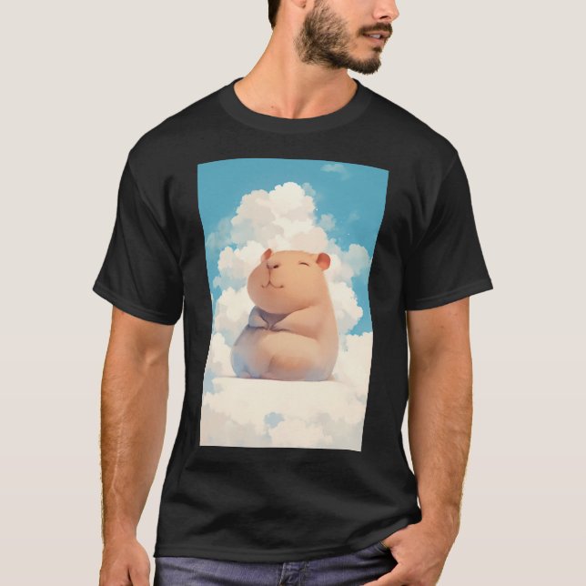 Camiseta Capibara relajándose en una nube (Anverso)