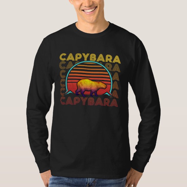 Camiseta Capibara Retro Gráfico Roedor Capibara (Anverso)