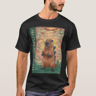 Camiseta Capibara Rey Del Monstruo Capyzilla Gracioso Para 