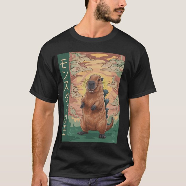 Camiseta Capibara Rey Del Monstruo Capyzilla Gracioso Para  (Anverso)