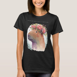 Camiseta Capibara Rodent Flor Crown Animal