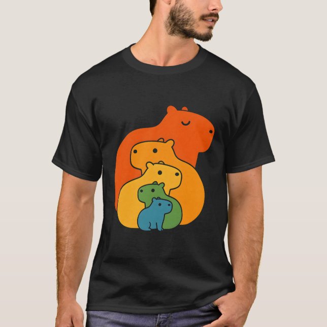 Camiseta Capibaras arcoiris (Anverso)