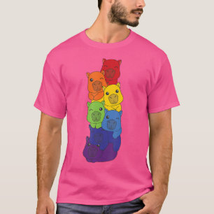Camiseta Capibaras arcoiris adoran a los animales coloridos