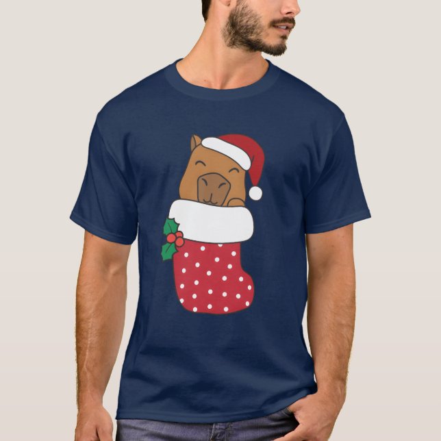 Camiseta Capibaras Cuestas En Navidades Se Muestran Por El  (Anverso)