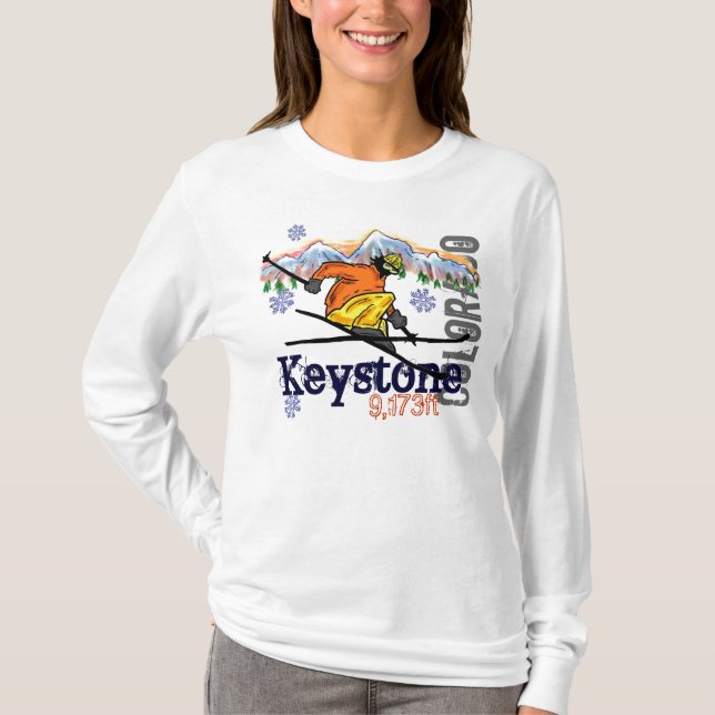 Camiseta Capilla de elevación de esquí Keystone Colorado (Anverso)
