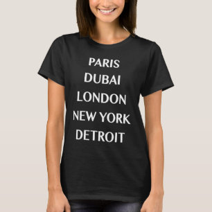 Camiseta Capital de la Moda Ciudad París Dubái Londres NY D
