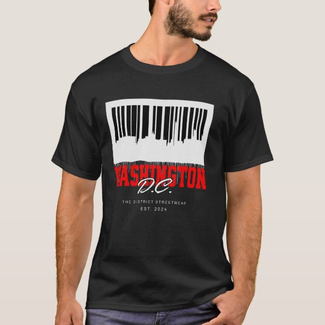 Camiseta Capital Graffiti de la silueta de código de barras (Anverso)