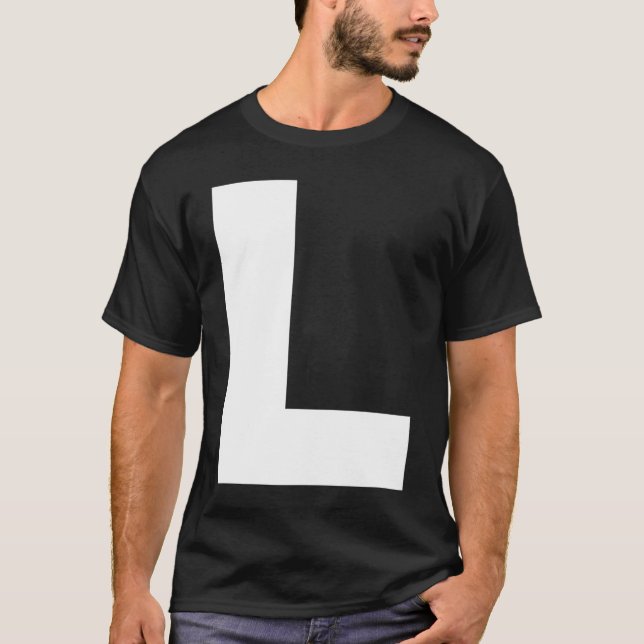 Camiseta Capital L Bold Alphabet Letter Monogram Uppercase  (Anverso)