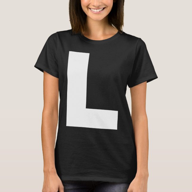 Camiseta Capital L Bold Alphabet Letter Monogram Uppercase  (Anverso)