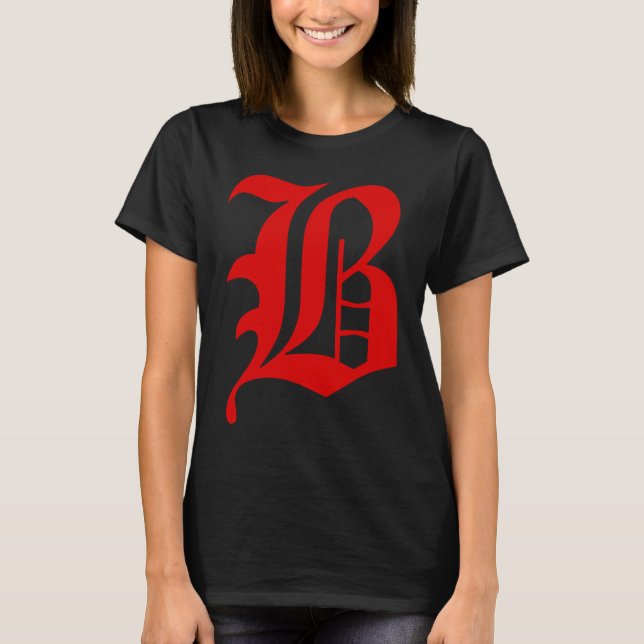 Camiseta Capital letter B red blood piru gangster brim gang (Anverso)