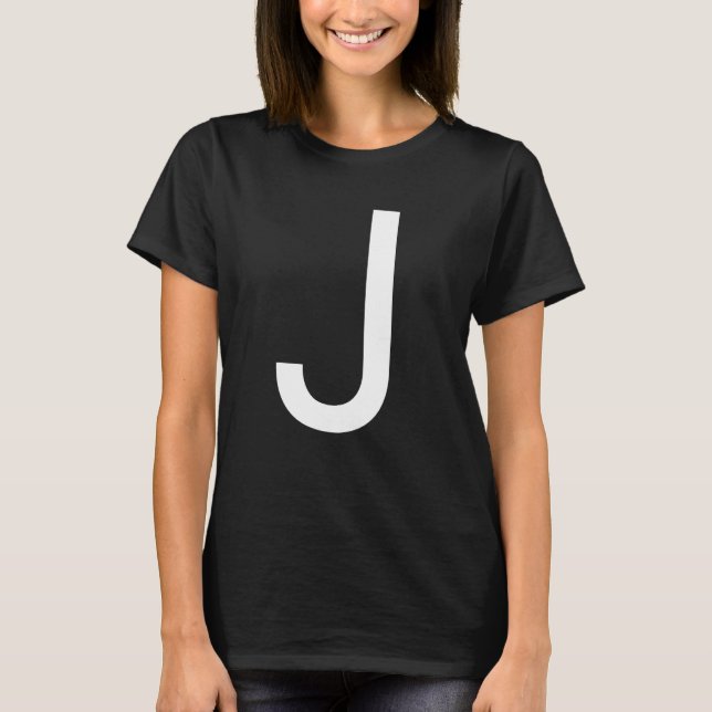 Camiseta Capital Letter J Monogram Poppins Font Initial Alp (Anverso)