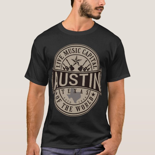 Camiseta Capital Mundial De La Música En Vivo Austin Texas (Anverso)